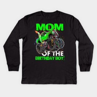 mom of the birthday boy monster trucks Kids Long Sleeve T-Shirt